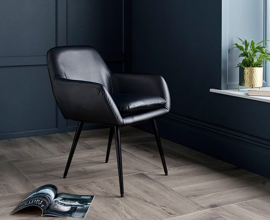 Charlie Chair Black Faux Leather