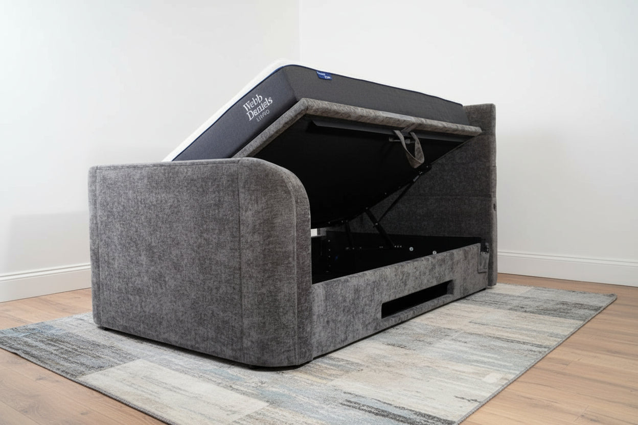 Double TV Bed Ottoman Storage with LG Smart HD TV & 2.1 Sound System ...