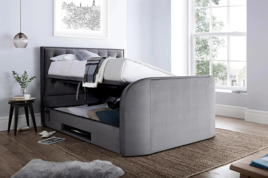 Lyon Ottoman Media Double TV Bed Frame - TV Bed Store