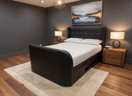 black leather tv bed ottoman tv bed with storage